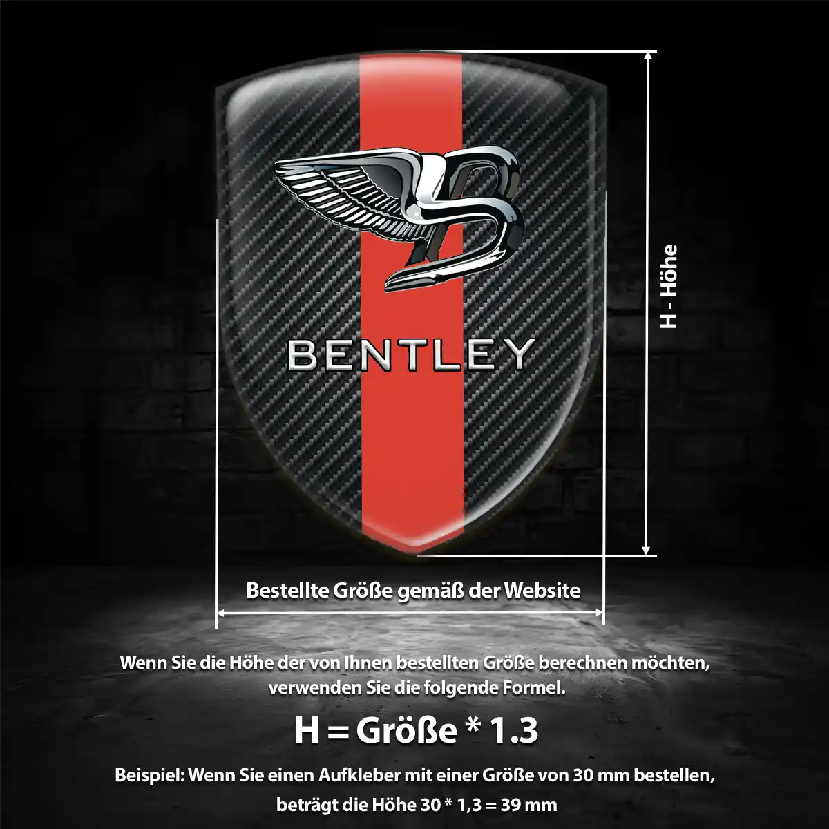 Bentley Aufkleber Emblem Spitzenqualität