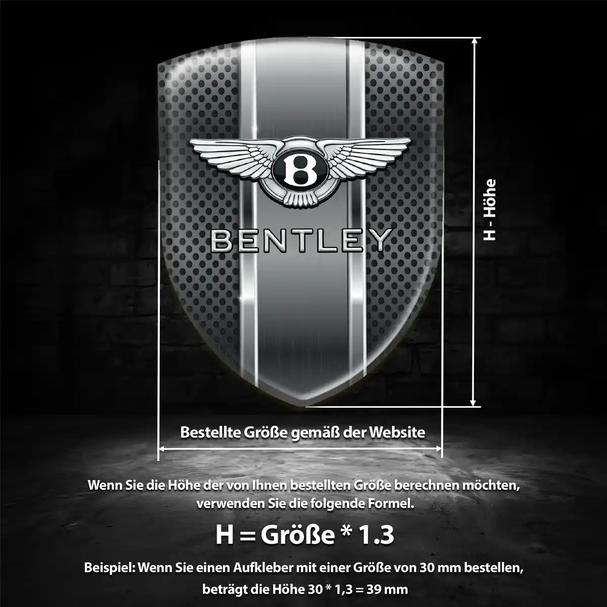 Bentley Aufkleber Emblem Wappen Ausdrucksstarkes Design