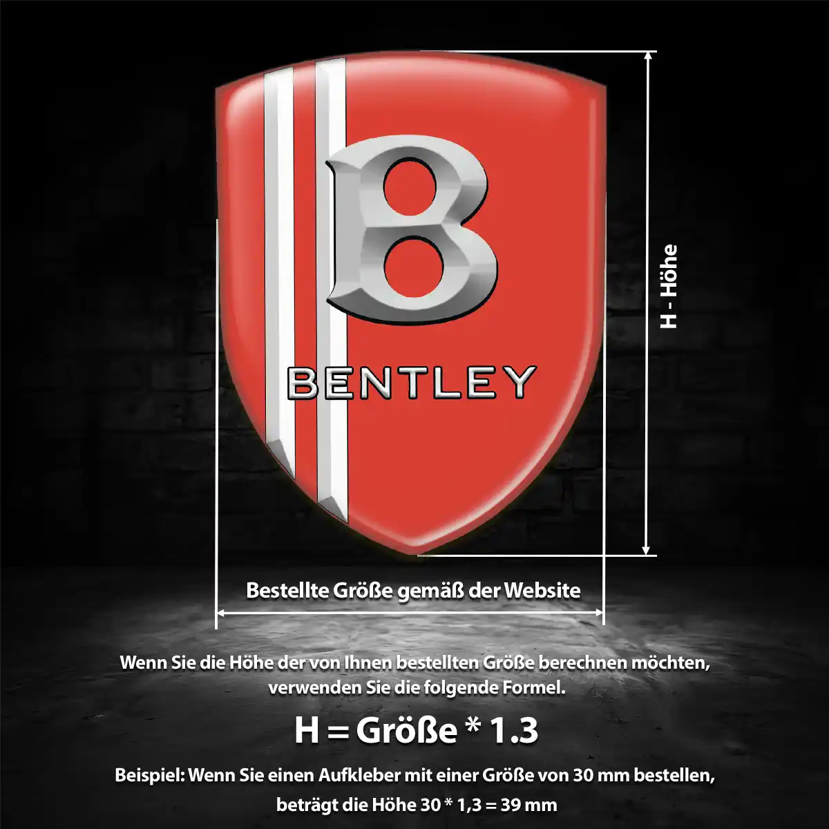 Bentley Aufkleber Emblem Wappen Auto Überzeugende Qualität