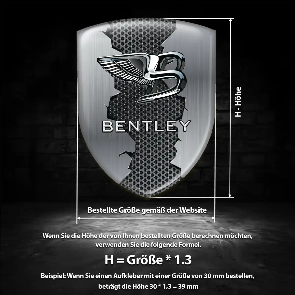Bentley Aufkleber Emblem Wappen Auto Erstklassige Qualität