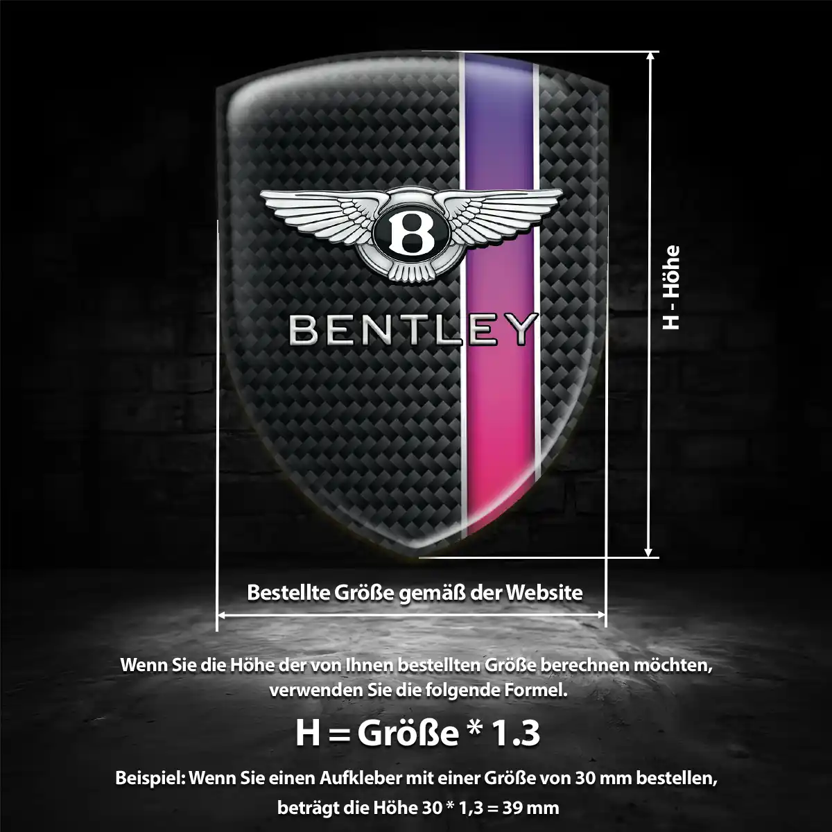 Bentley Aufkleber Emblem Wappen Auto Exterieurdesign
