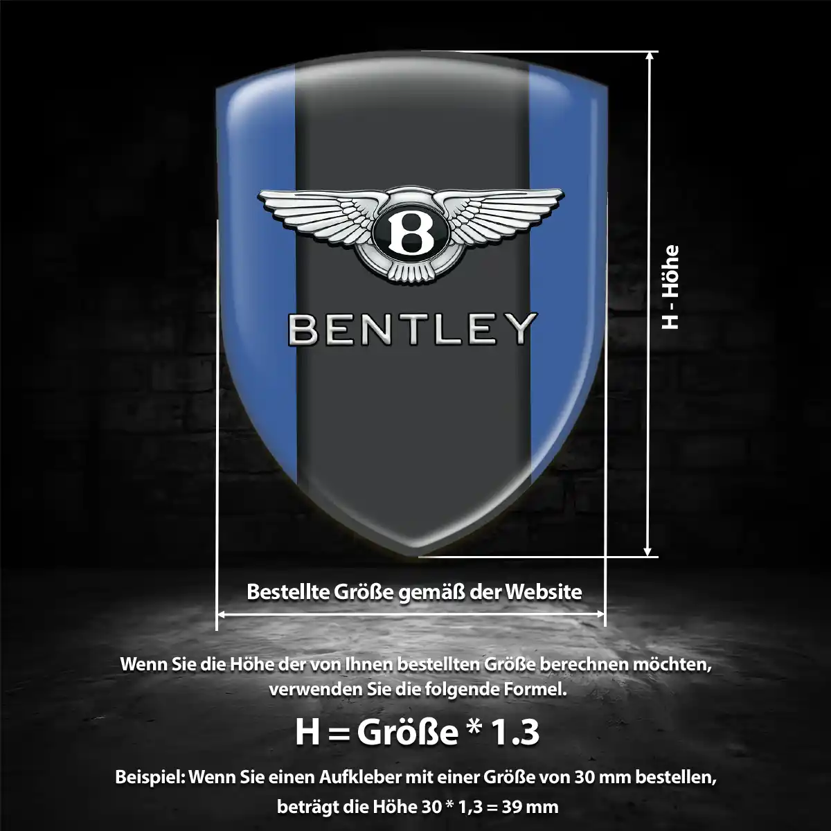 Bentley Aufkleber Emblem Wappen Auto Höchste Qualität