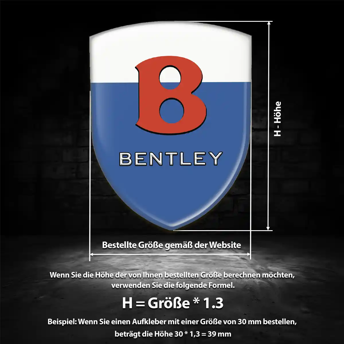 Bentley Aufkleber Emblem Wappen Auto Hochwertiges Harz