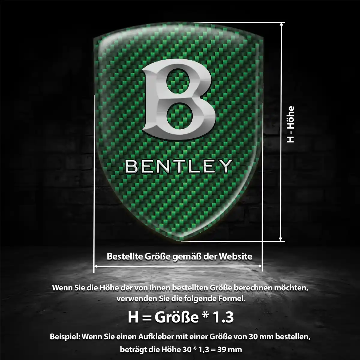Bentley Aufkleber Emblem Wappen Auto Hohe Qualität