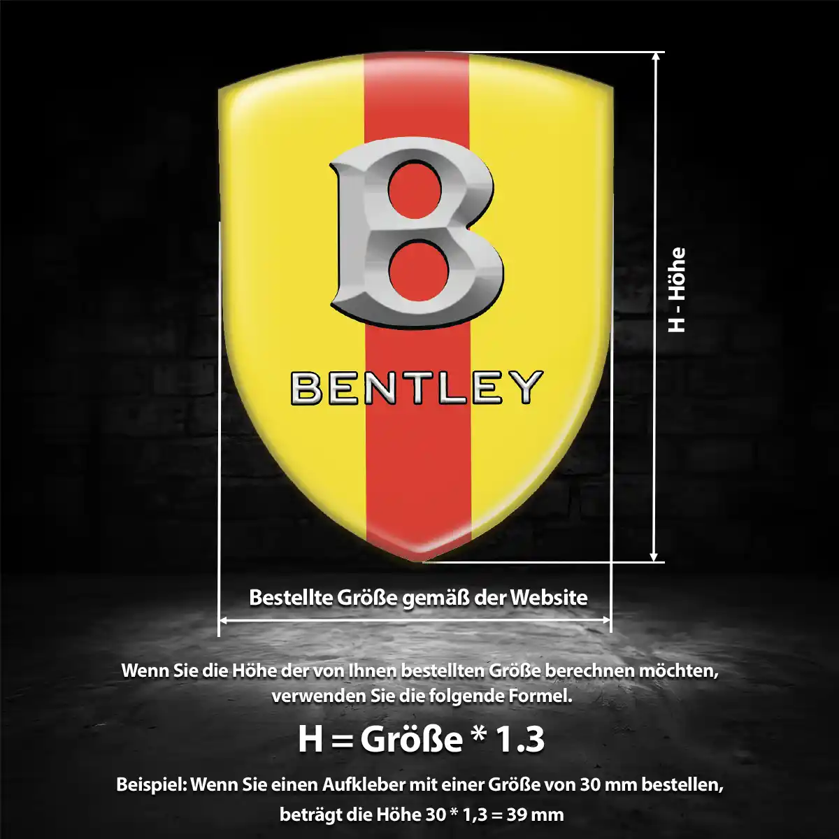 Bentley Aufkleber Emblem Wappen Auto Interieurdesign