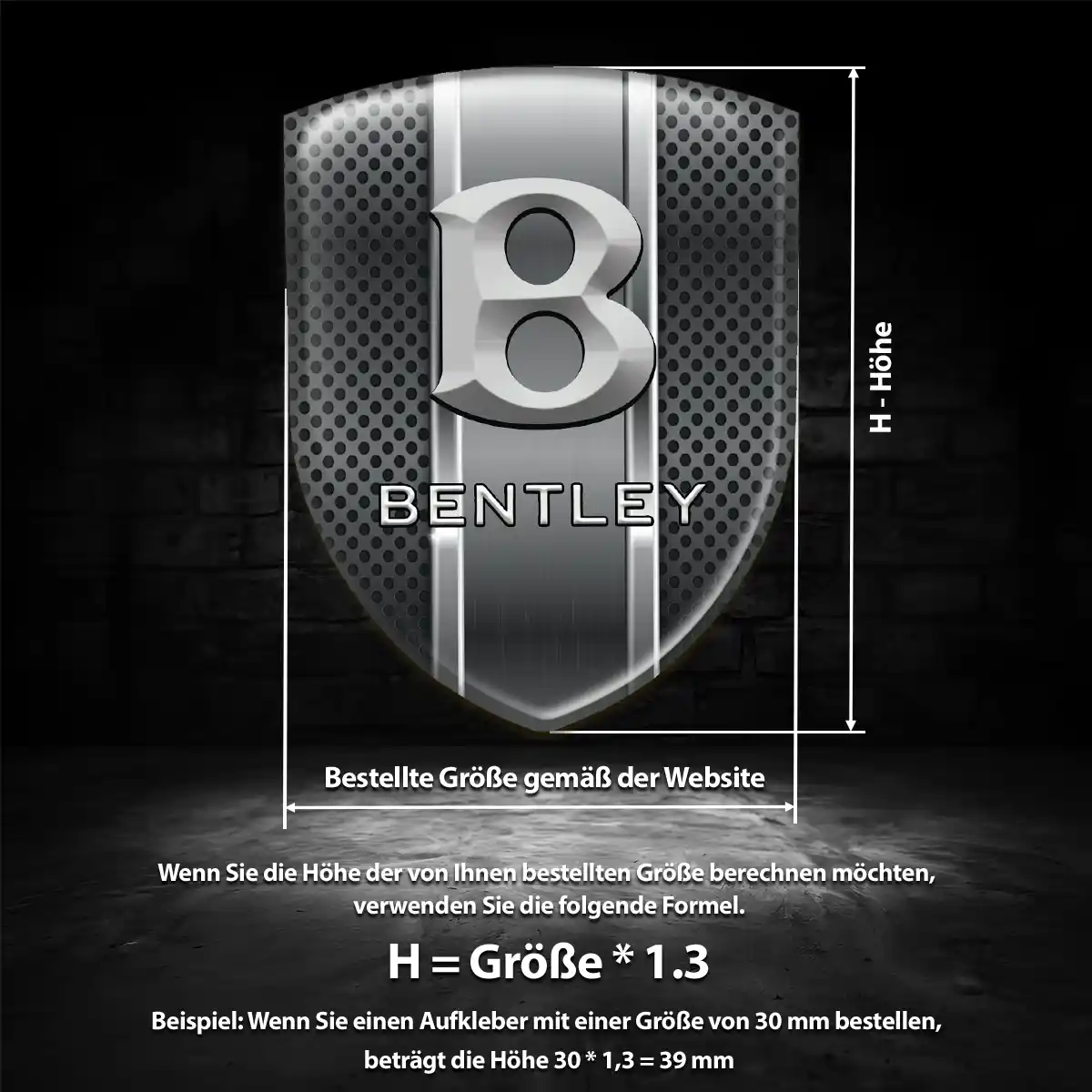 Bentley Aufkleber Emblem Wappen Auto Luxus-Edition