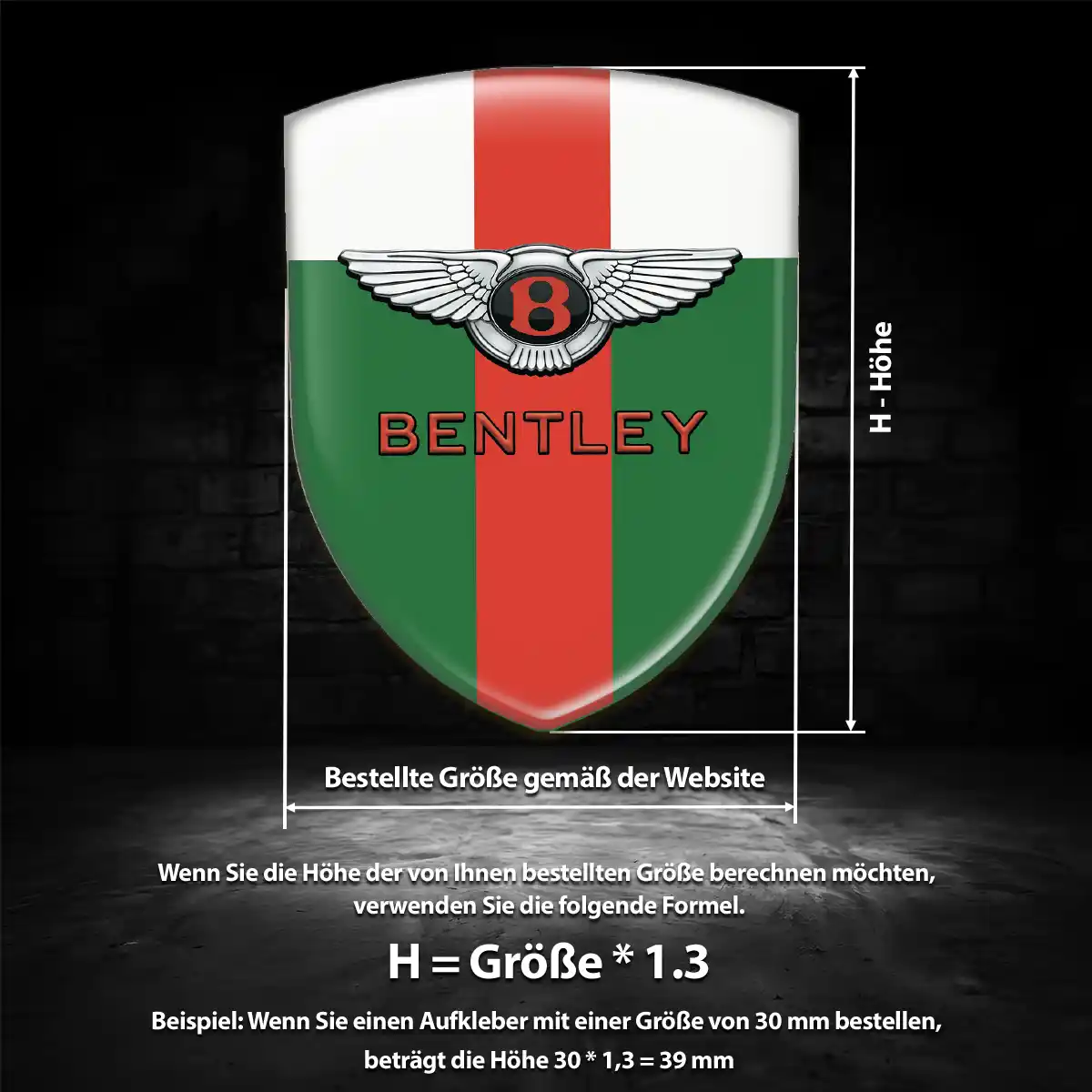 Bentley Aufkleber Emblem Wappen Auto Premium-Edition