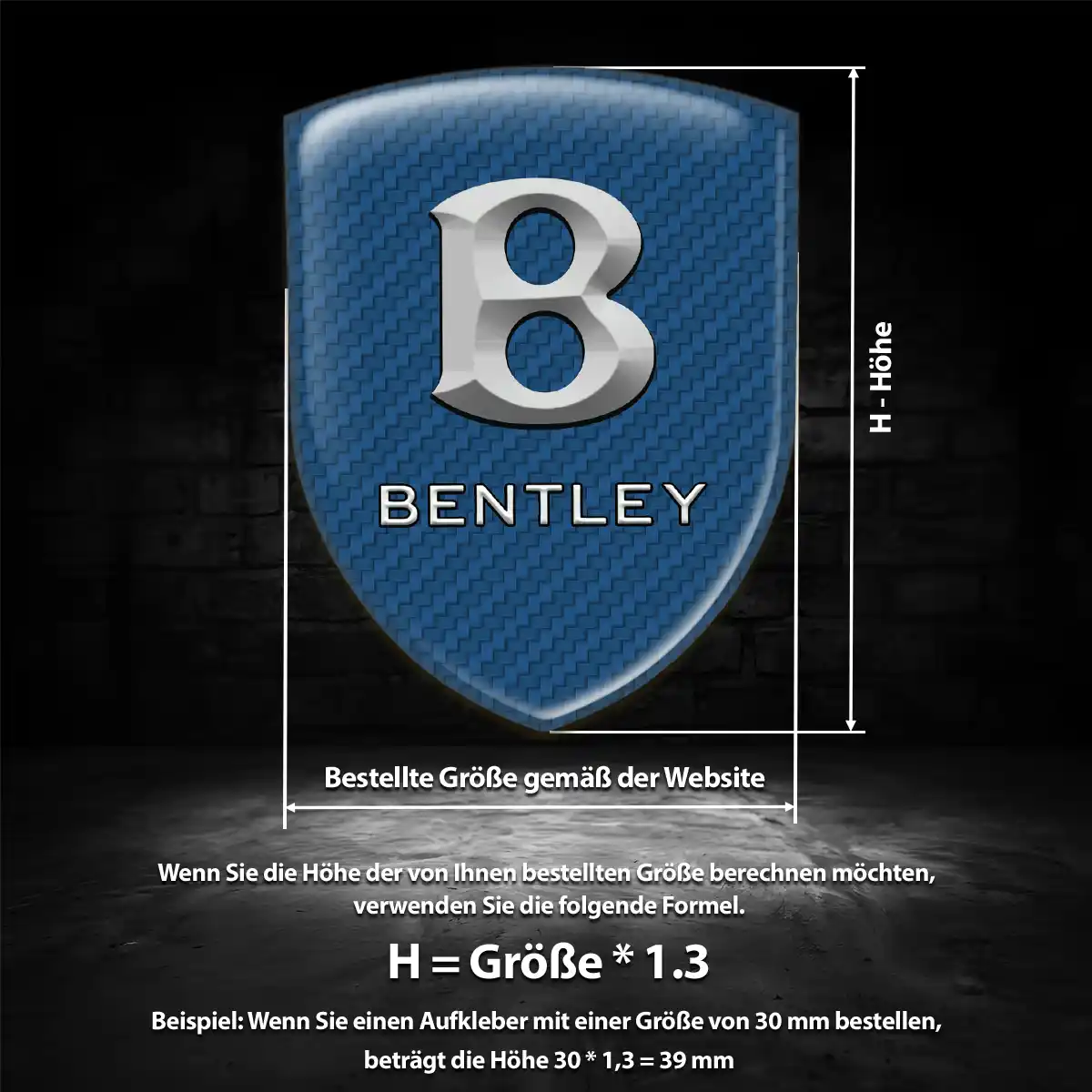 Bentley Aufkleber Emblem Wappen Auto Premiumqualität