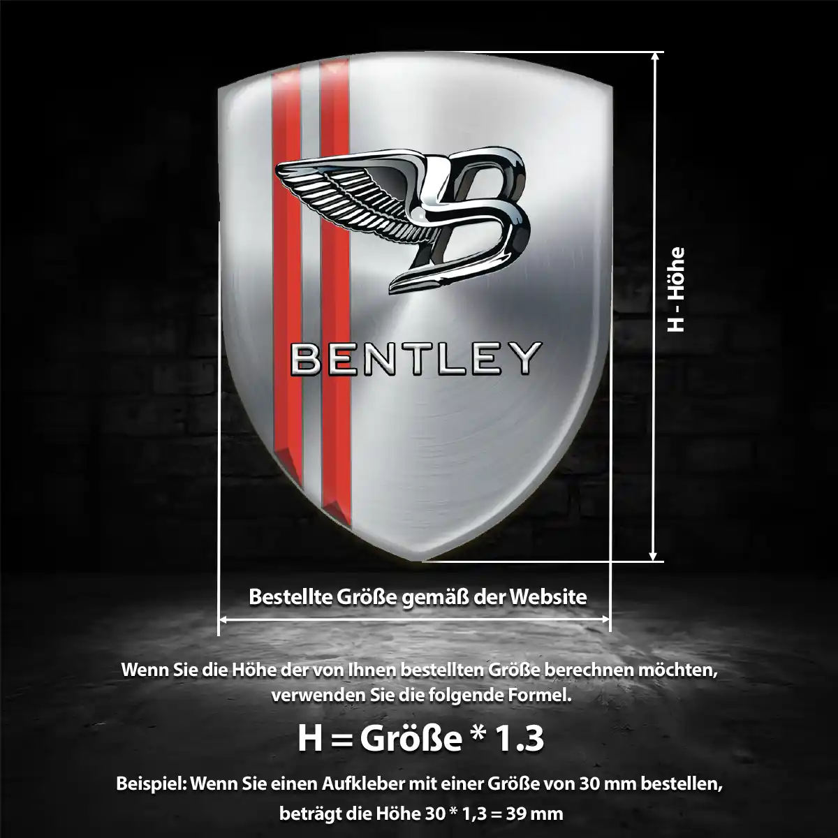 Bentley Aufkleber Emblem Wappen Auto Tuningfahrzeug
