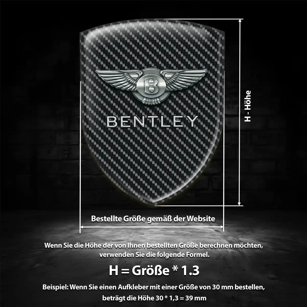Bentley Aufkleber Emblem Wappen Überzeugende Qualität