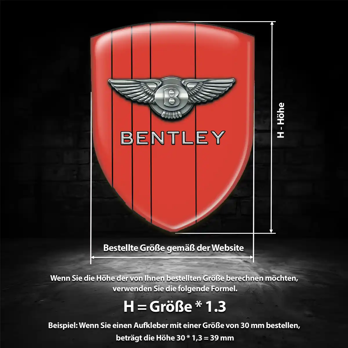 Bentley Aufkleber Emblem Wappen Elegantes Design