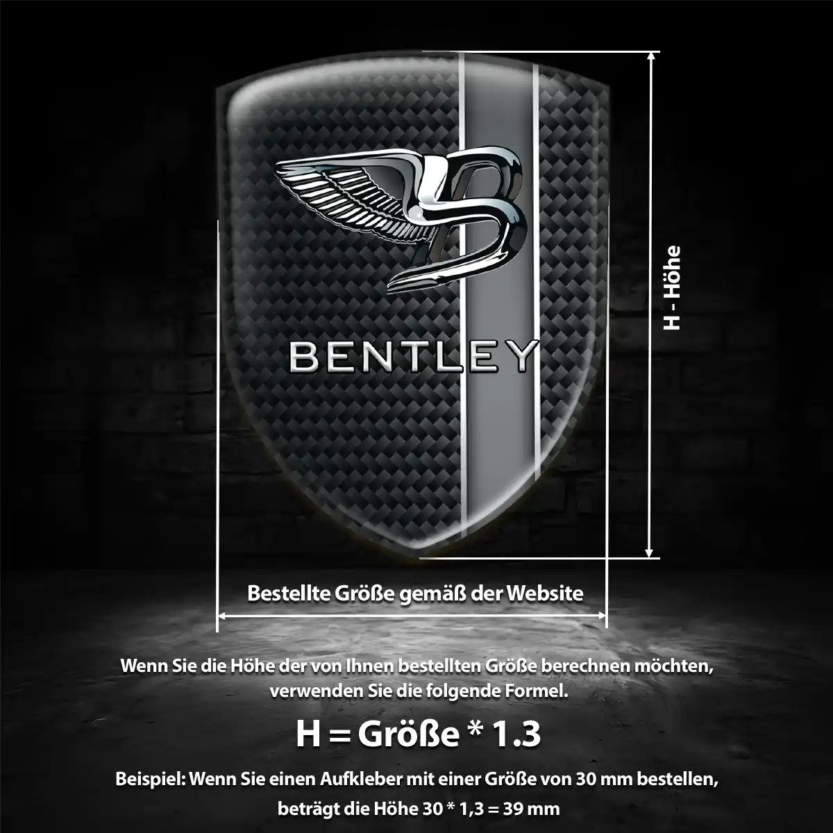 Bentley Aufkleber Emblem Wappen Erstklassige Qualität