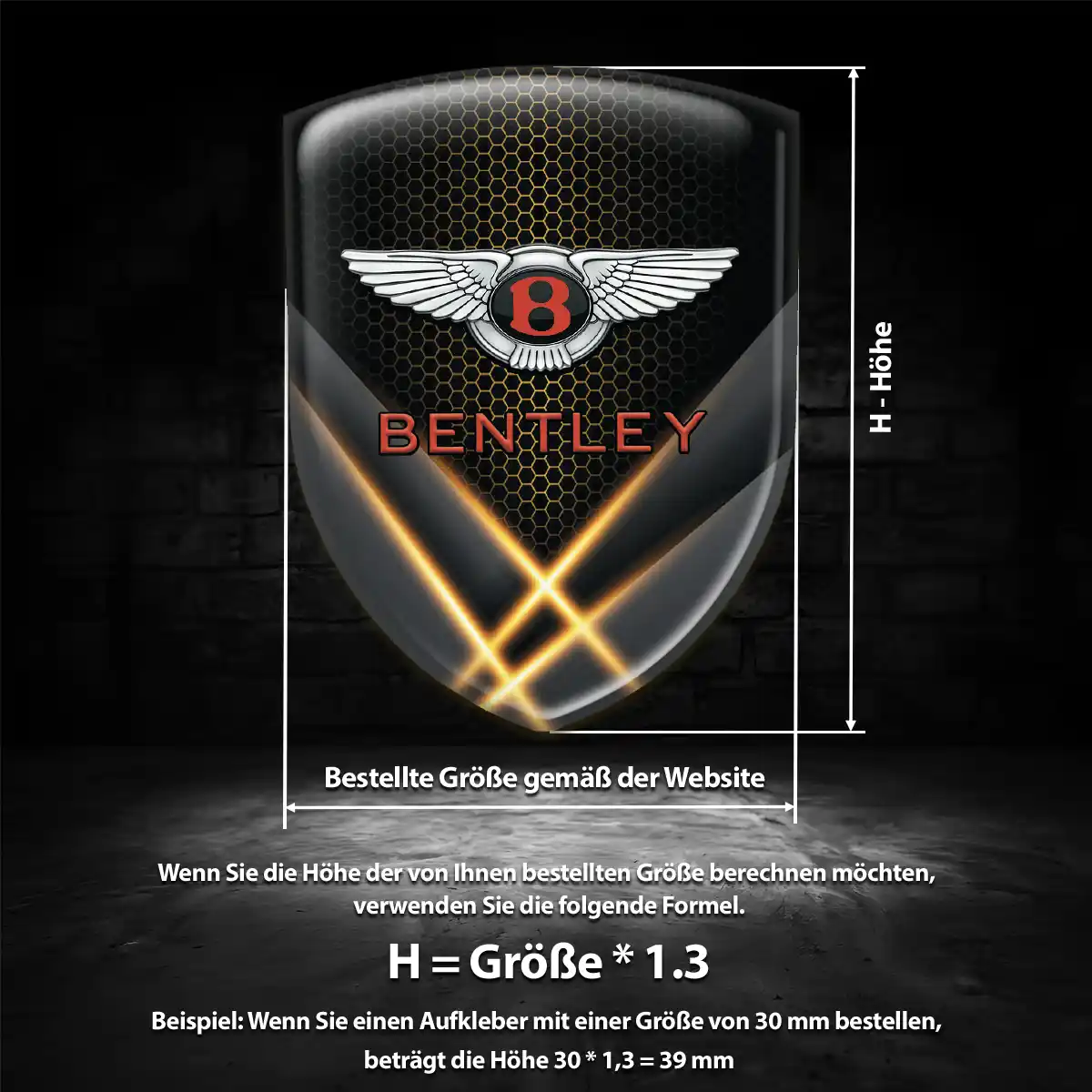 Bentley Aufkleber Emblem Wappen Exterieurdesign