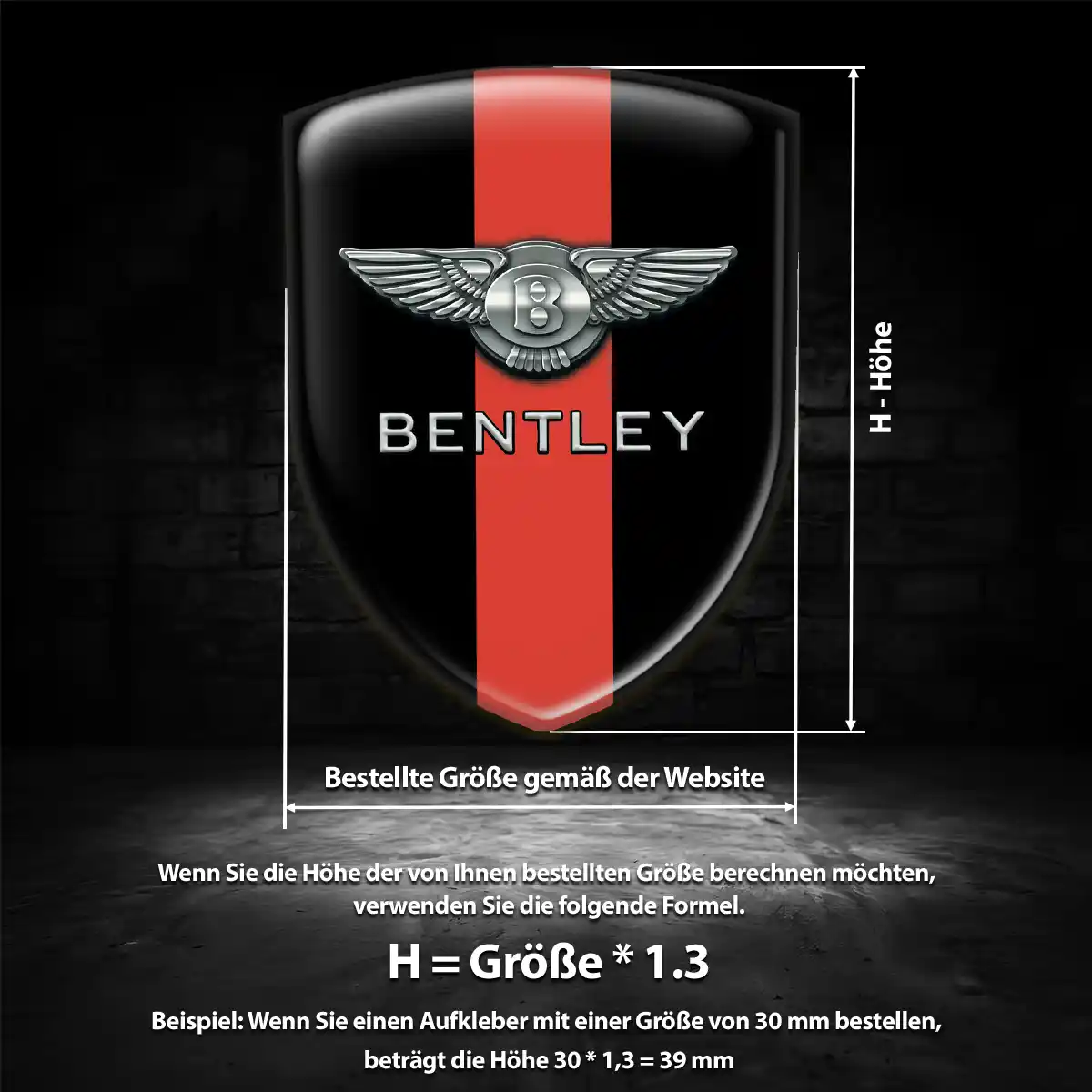 Bentley Aufkleber Emblem Wappen Höchste Qualität