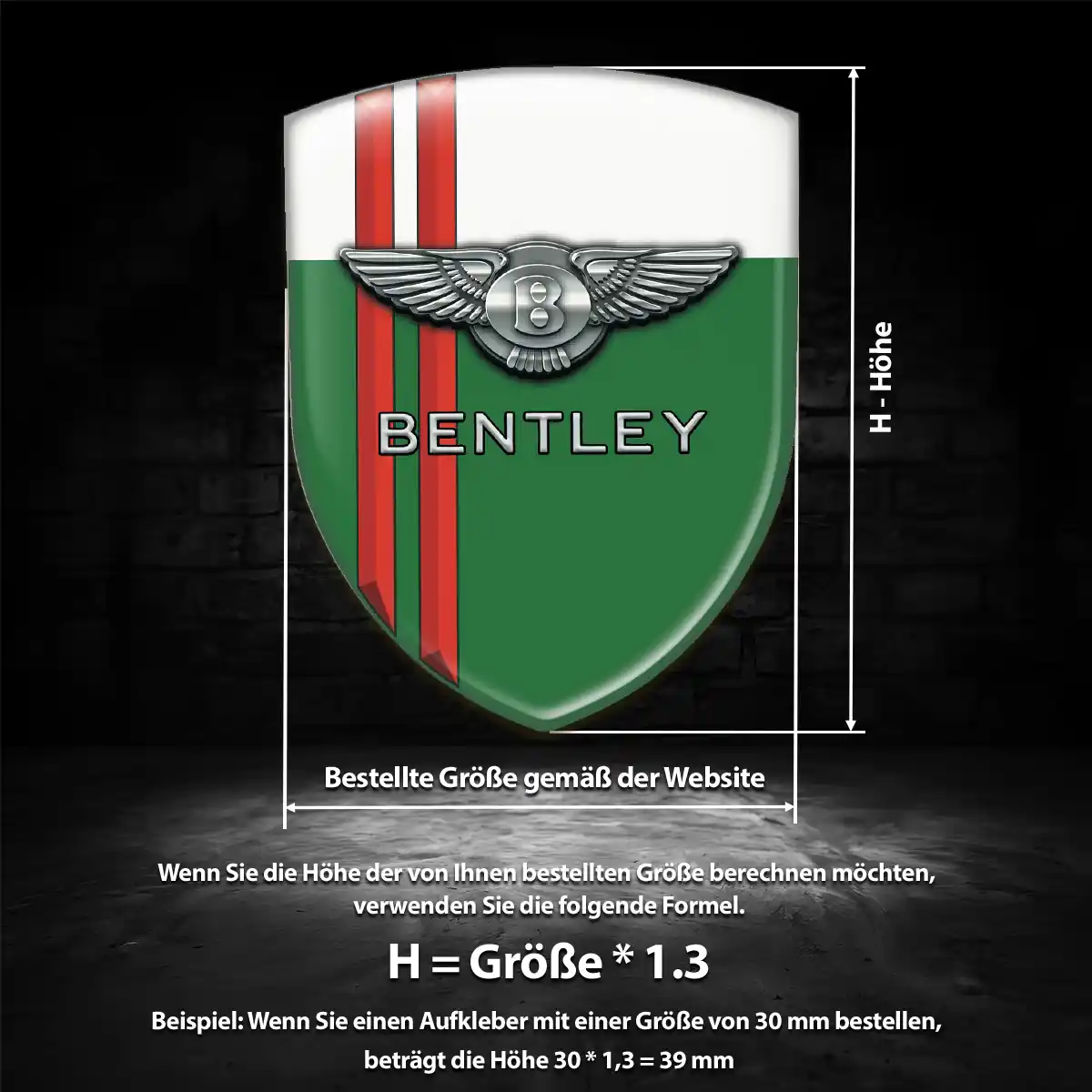 Bentley Aufkleber Emblem Wappen Hochwertiges Harz