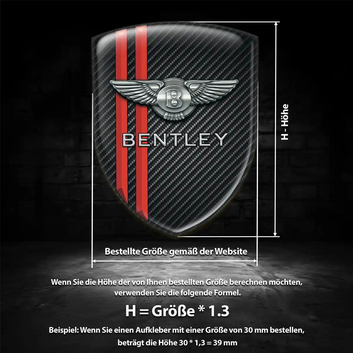 Bentley Aufkleber Emblem Wappen Hohe Qualität