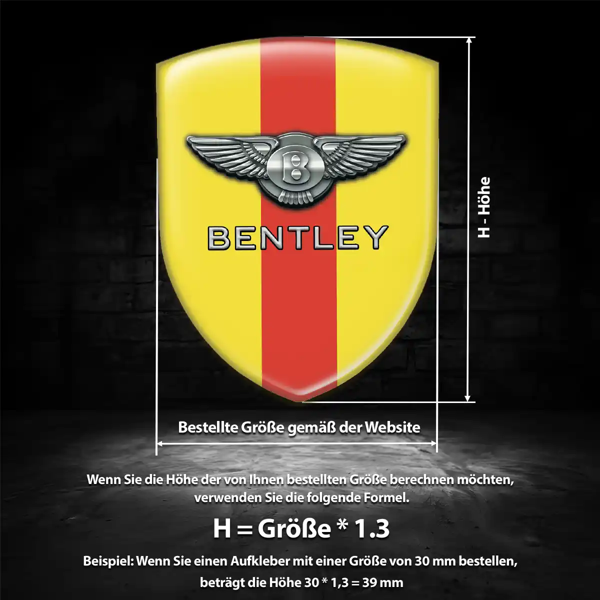 Bentley Aufkleber Emblem Wappen Interieurdesign