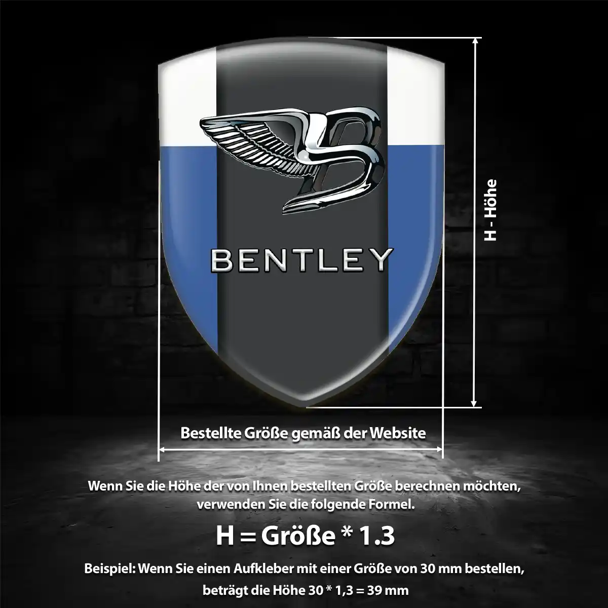 Bentley Aufkleber Emblem Wappen Luxus-Edition