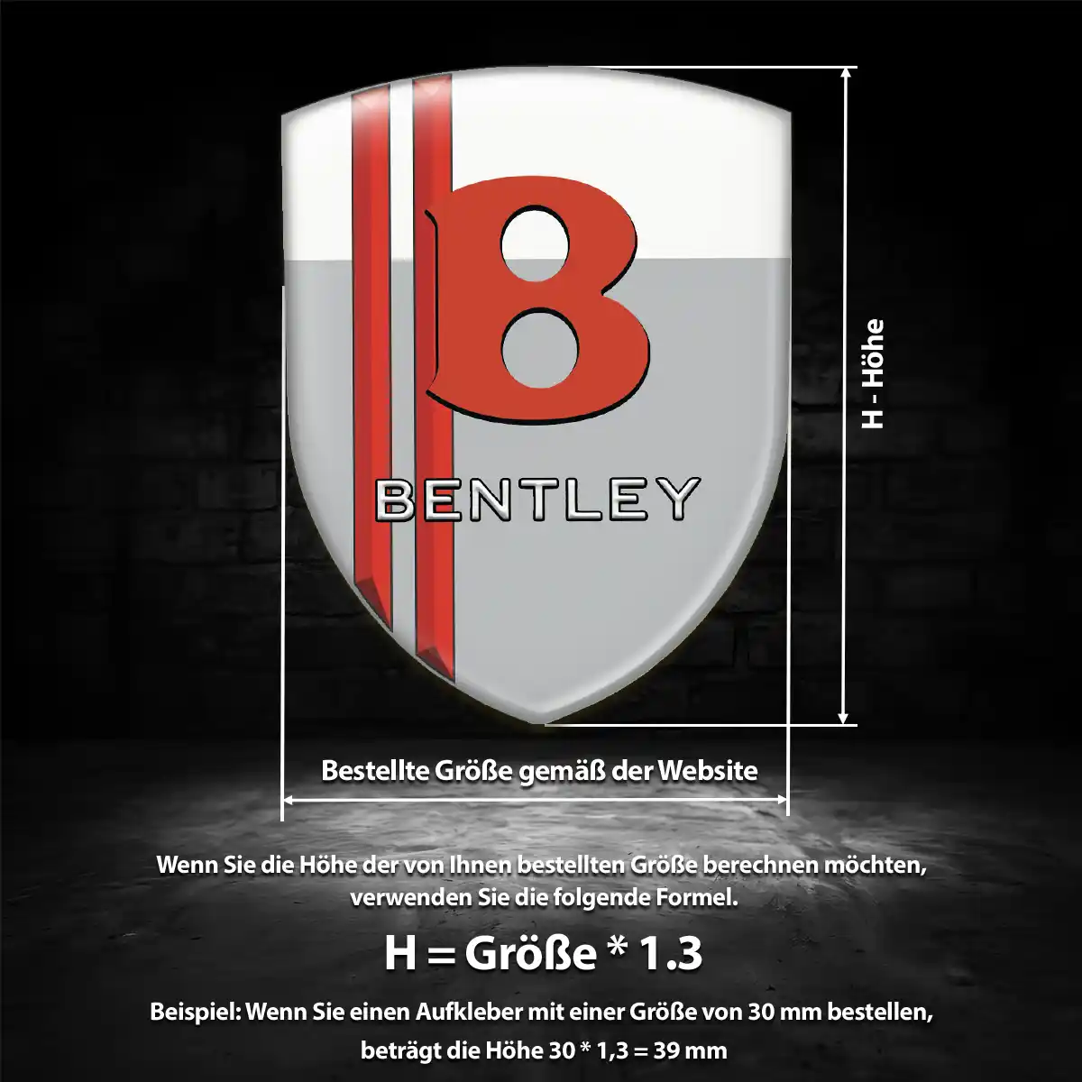 Bentley Aufkleber Emblem Wappen Modernes Design
