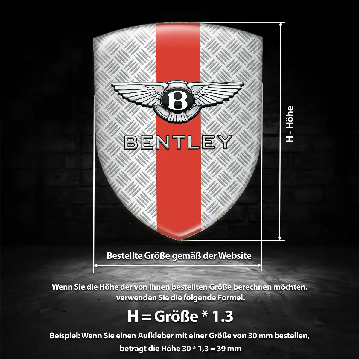 Bentley Aufkleber Emblem Wappen Premiumqualität