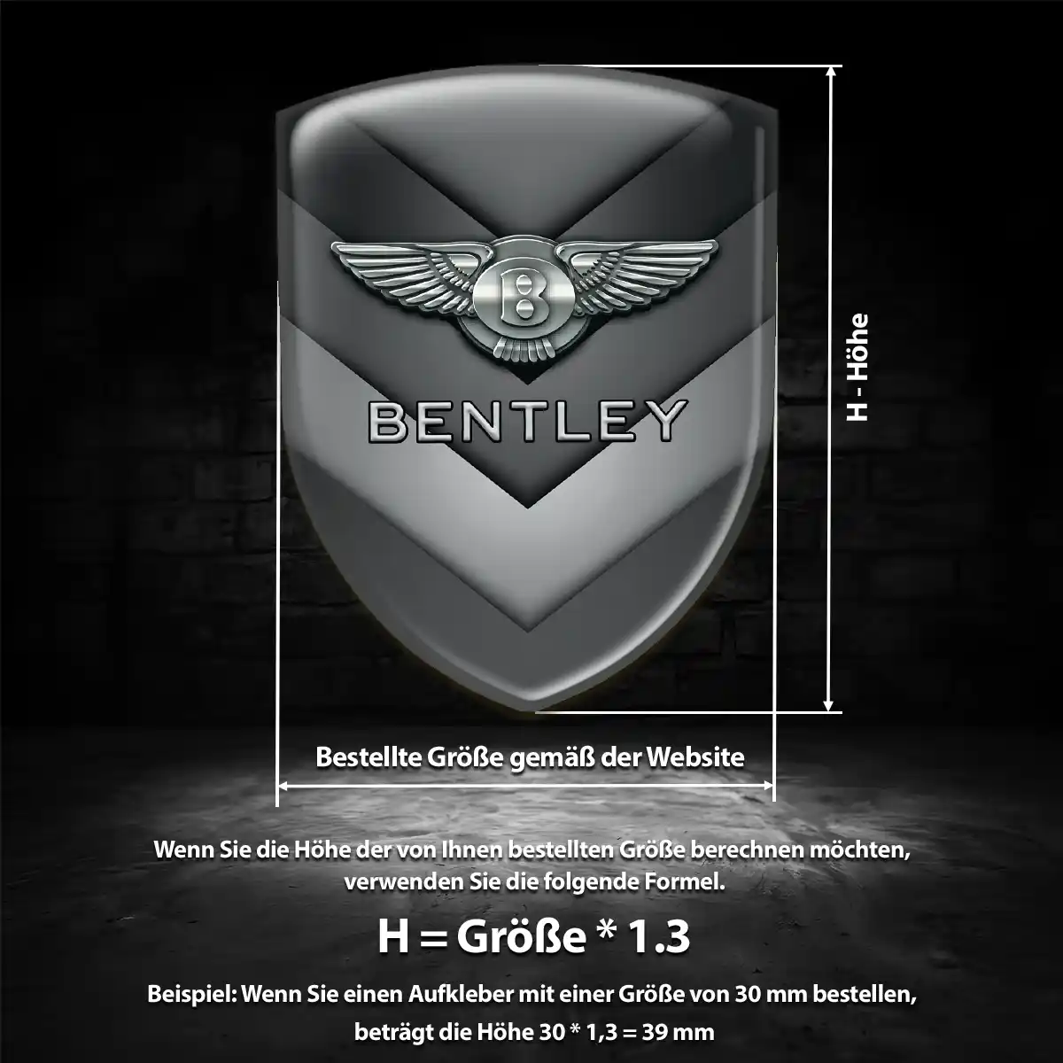 Bentley Aufkleber Emblem Wappen Spitzenqualität