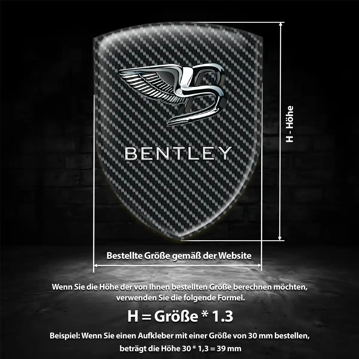 Bentley Aufkleber Emblem Wappen Stilvolles Design
