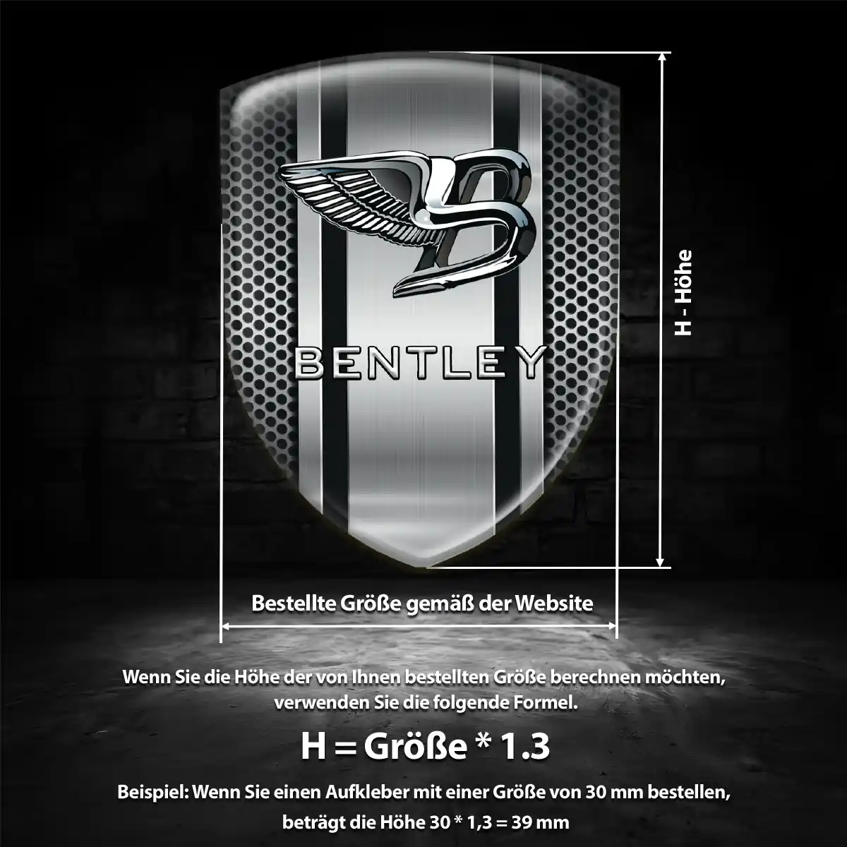 Bentley Aufkleber Embleme Silikon Auto Exterieurdesign