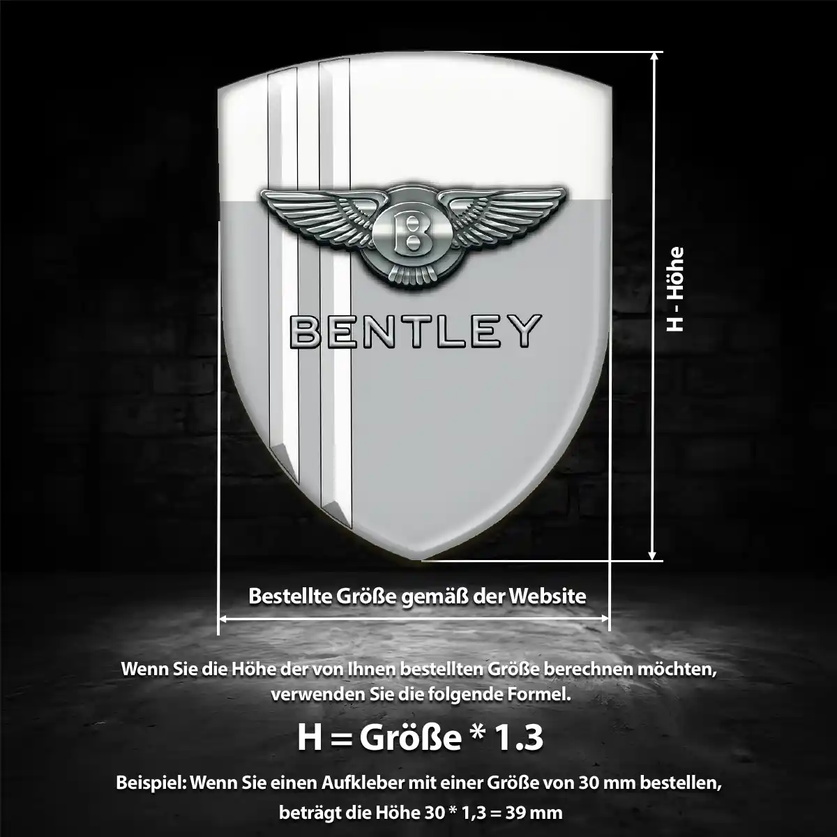 Bentley Aufkleber Embleme Silikon Auto Interieurdesign
