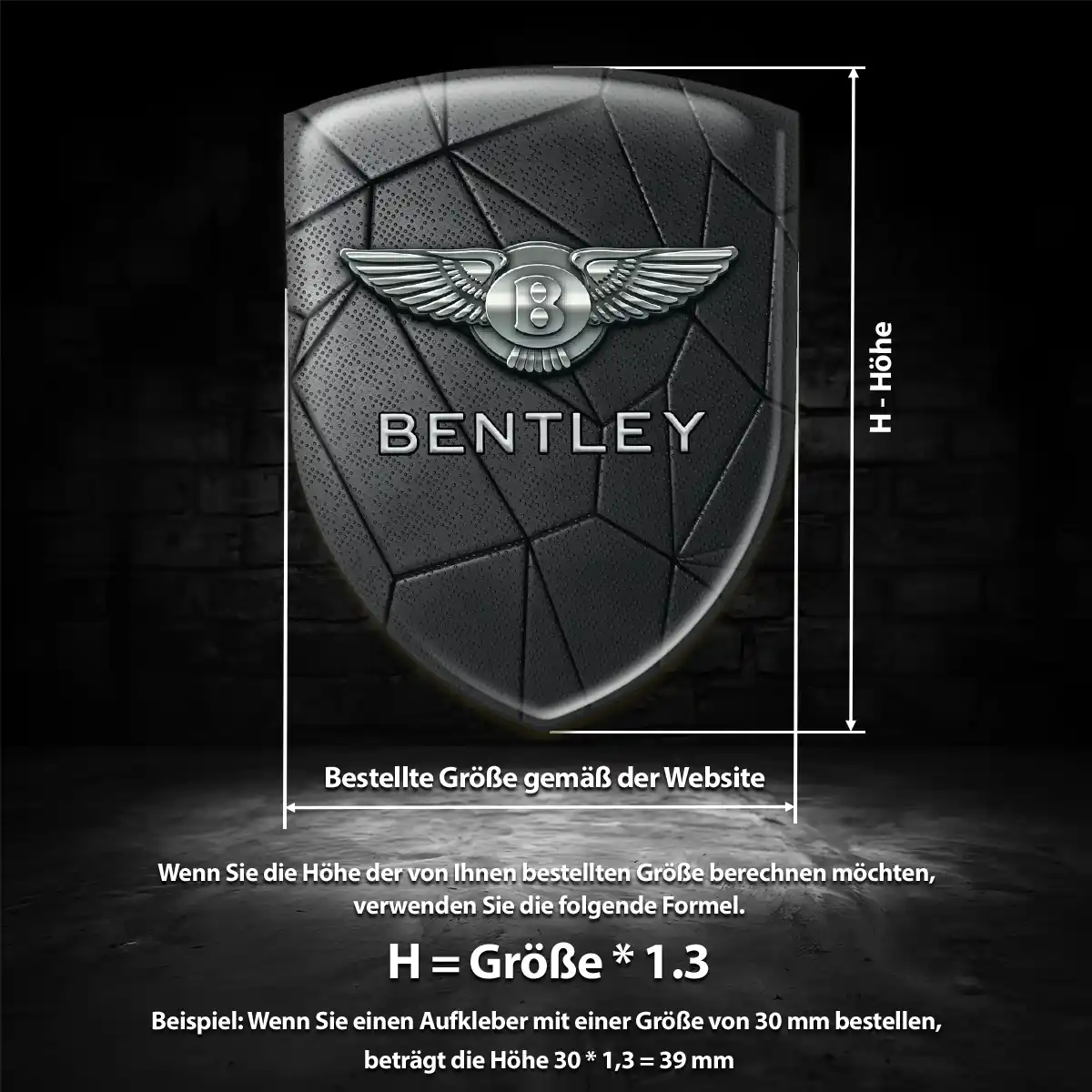 Bentley Aufkleber Embleme Silikon Auto Premium-Edition