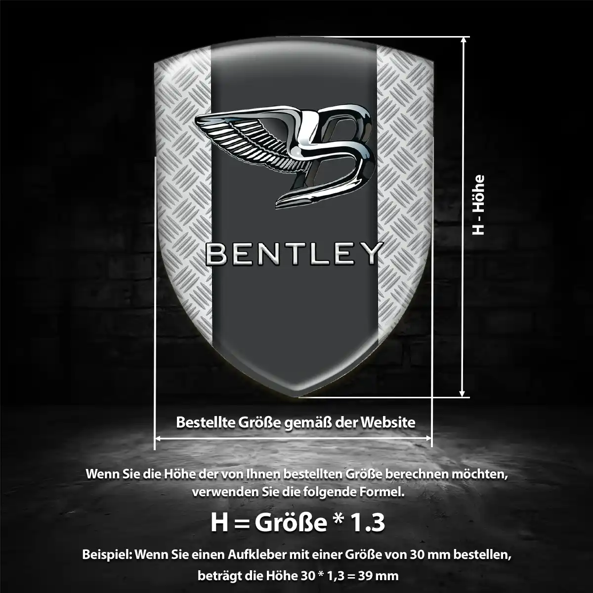 Bentley Aufkleber Embleme Silikon Auto Tuningfahrzeug