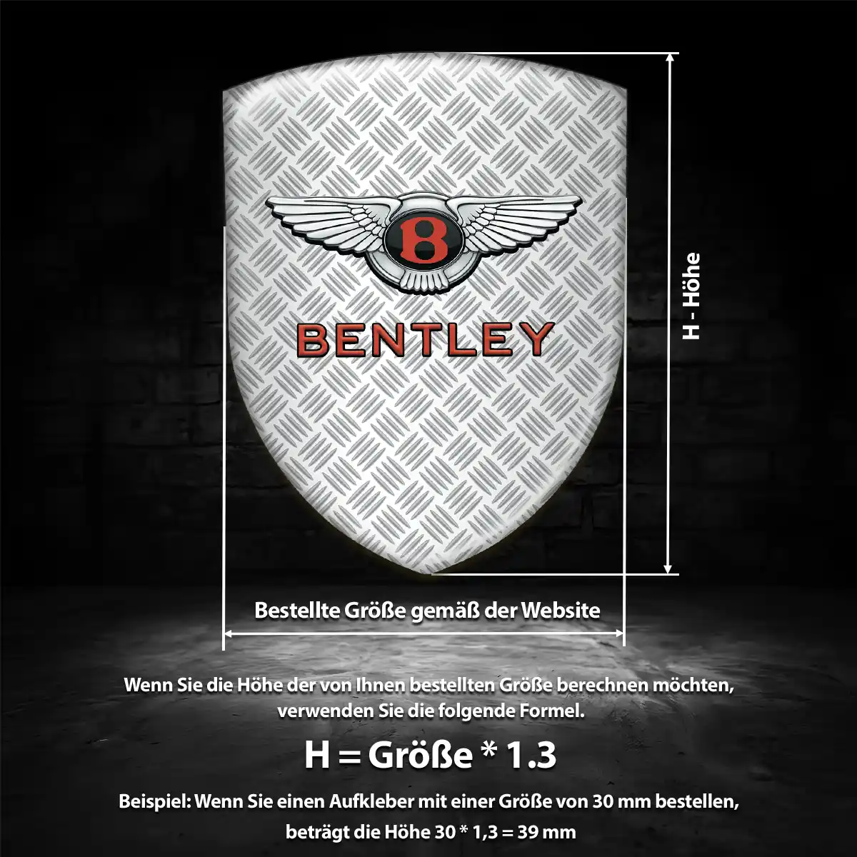 Bentley Aufkleber Embleme Silikon Edles Design