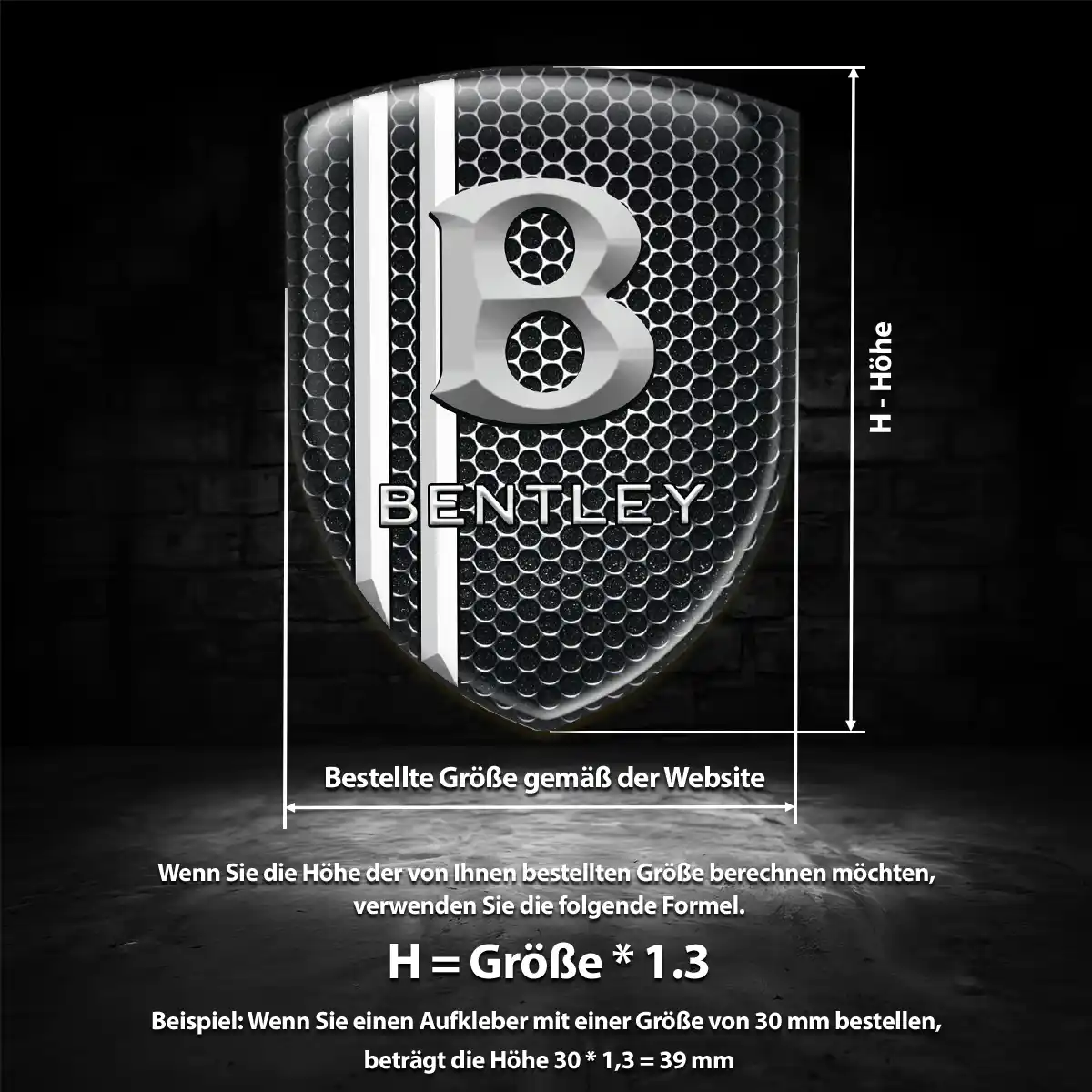 Bentley Aufkleber Embleme Silikon Elegantes Design