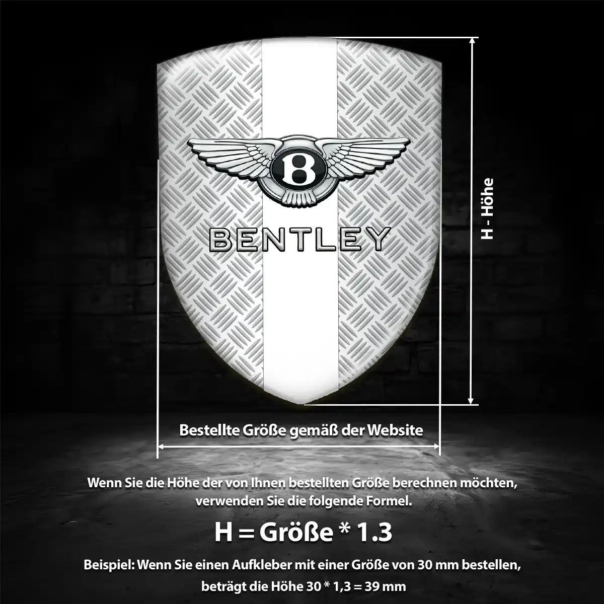 Bentley Aufkleber Embleme Silikon Erstklassige Qualität