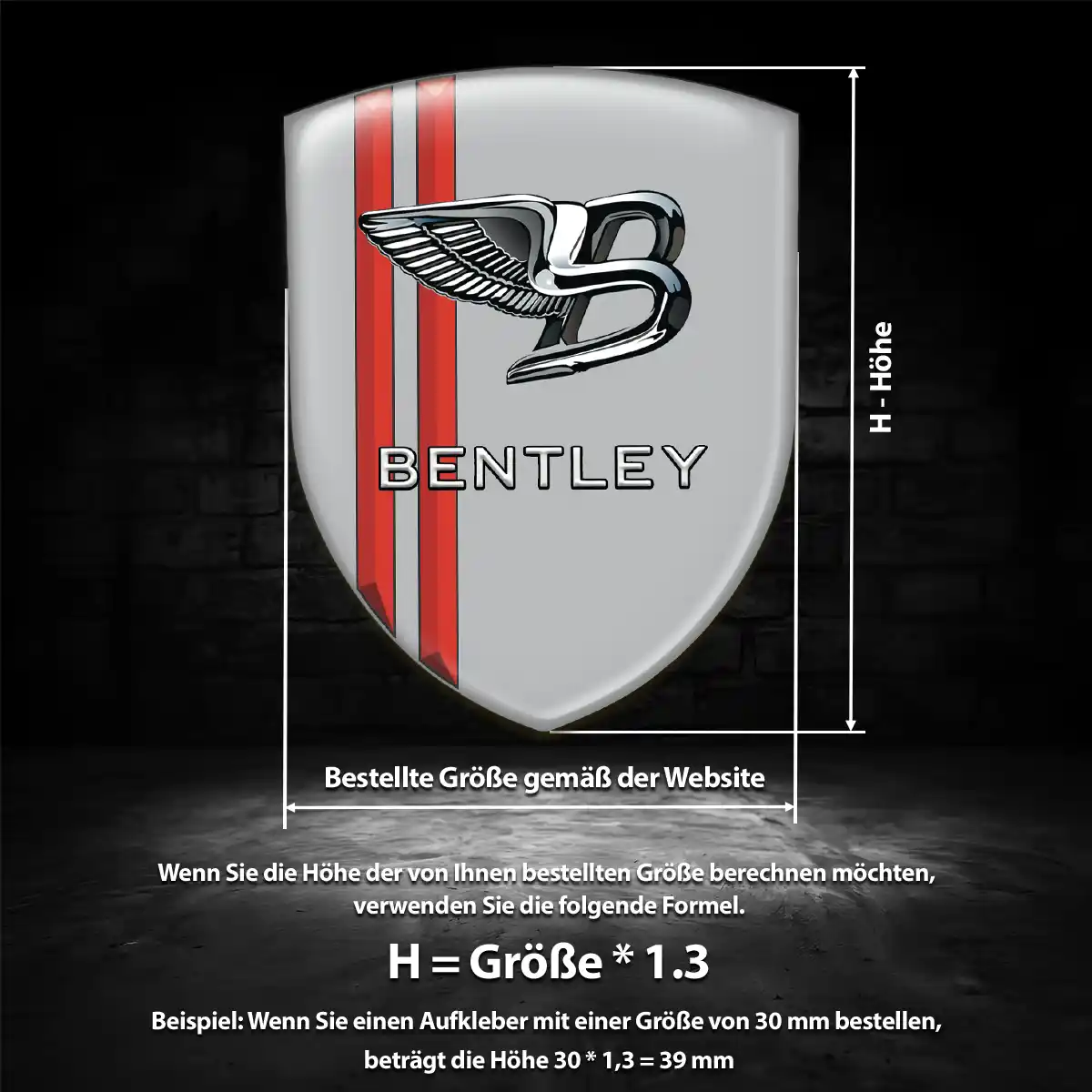 Bentley Aufkleber Embleme Silikon Exterieurdesign