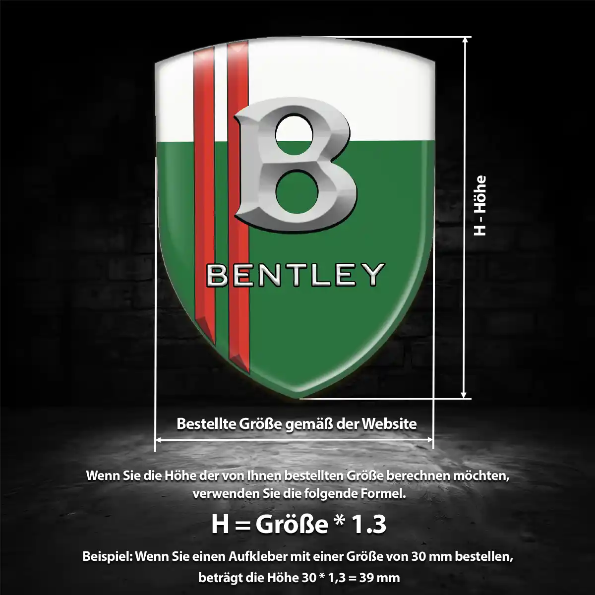Bentley Aufkleber Embleme Silikon Höchste Qualität