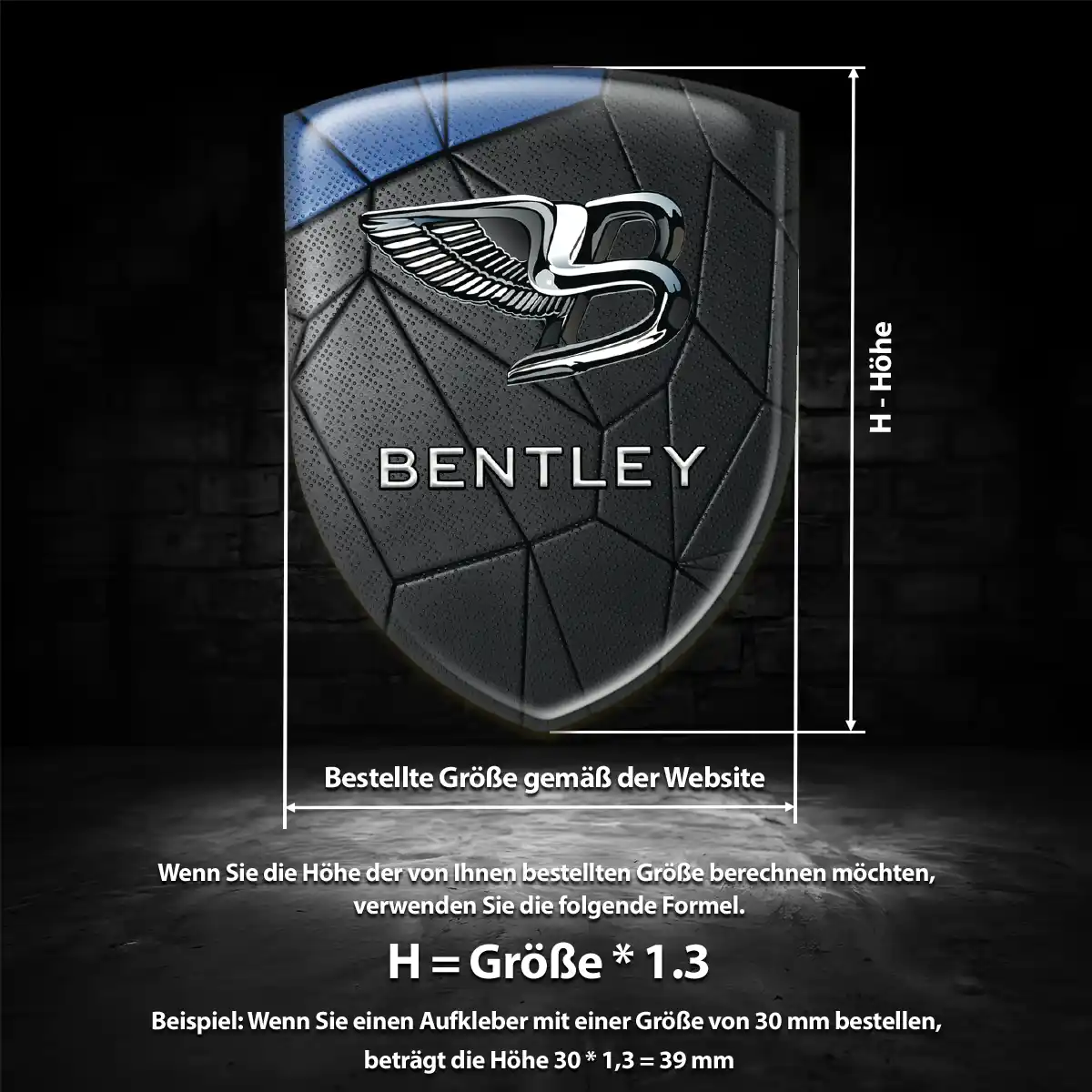Bentley Aufkleber Embleme Silikon Hochwertiges Harz