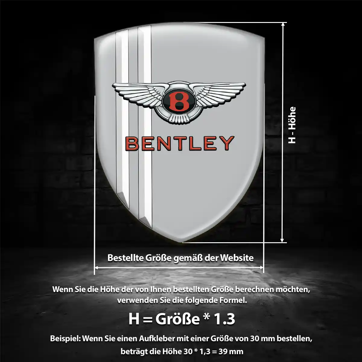 Bentley Aufkleber Embleme Silikon Limitierte Auflage