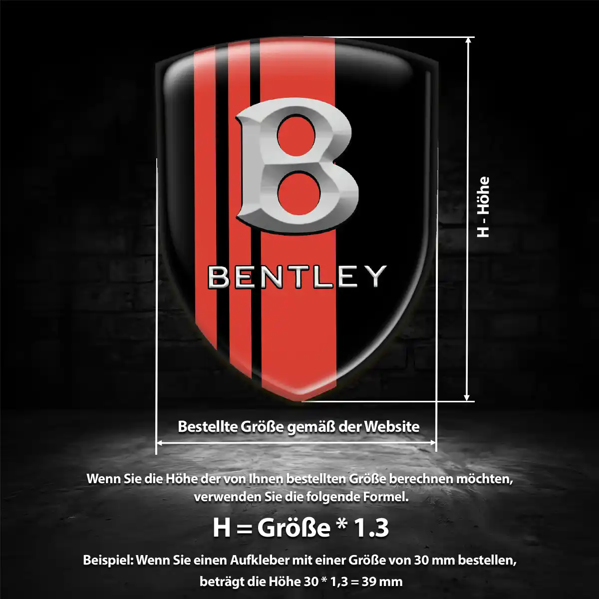 Bentley Aufkleber Embleme Silikon Markenedition