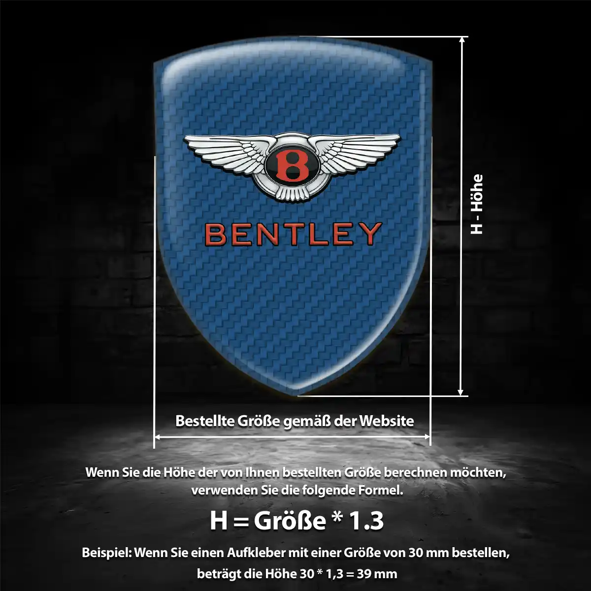 Bentley Aufkleber Embleme Silikon Premium-Edition