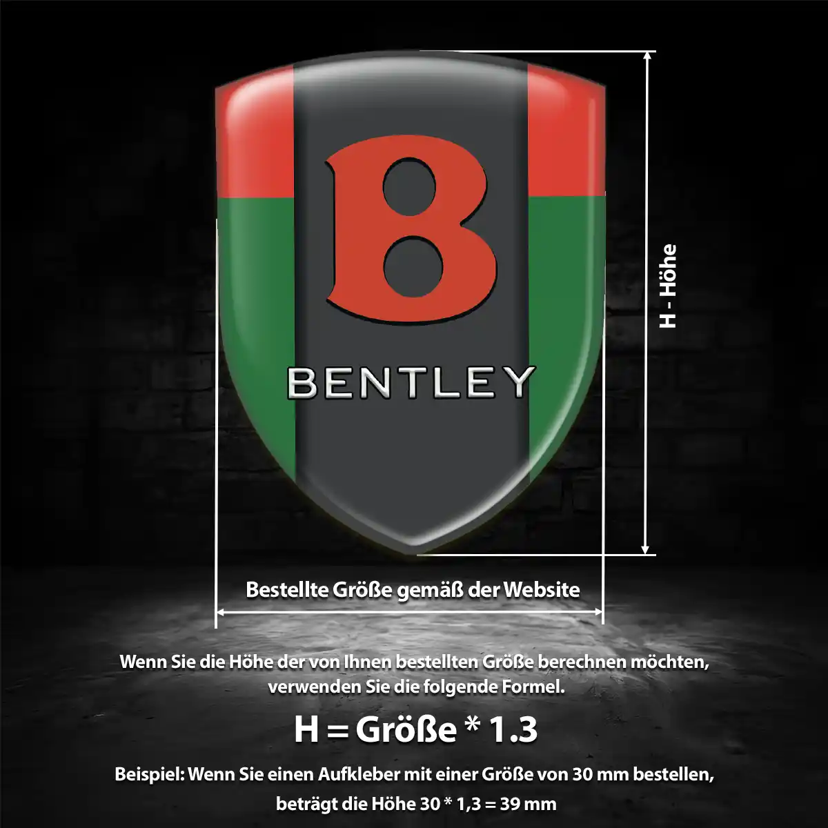Bentley Aufkleber Embleme Silikon Premiumqualität