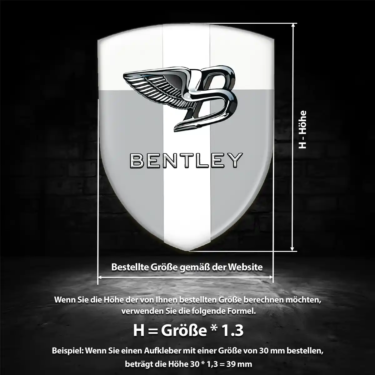 Bentley Aufkleber Embleme Silikon Tuningfahrzeug