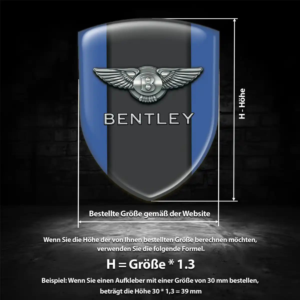 Bentley Aufkleber Hochwertiges Harz