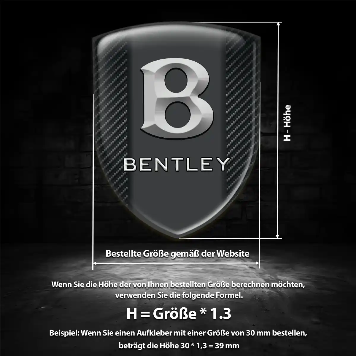 Bentley Aufkleber Interieurdesign