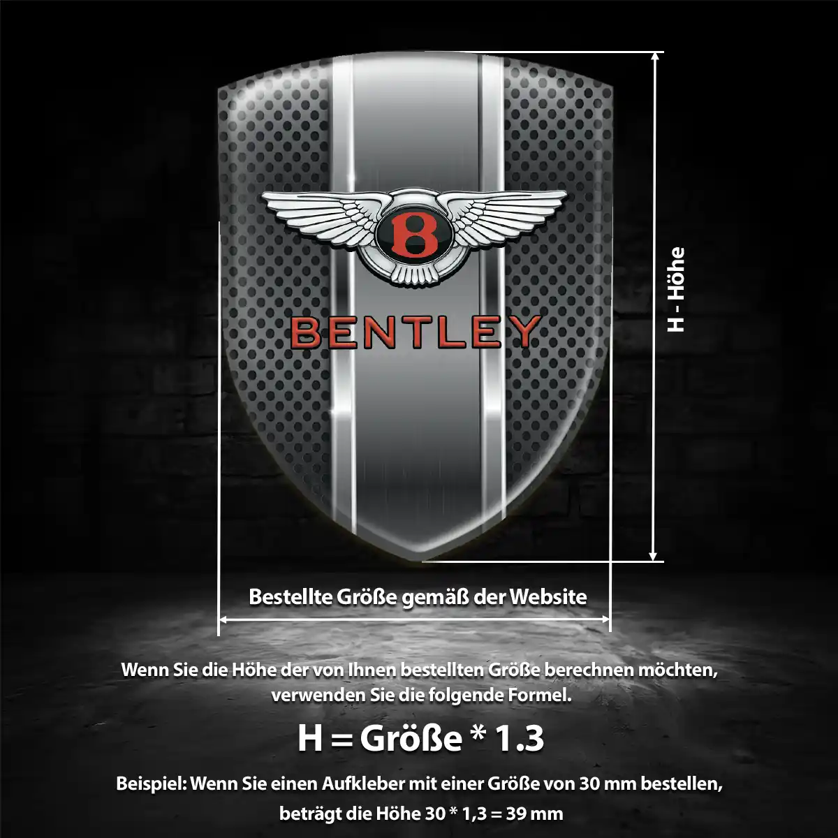 Bentley Aufkleber Premiumqualität
