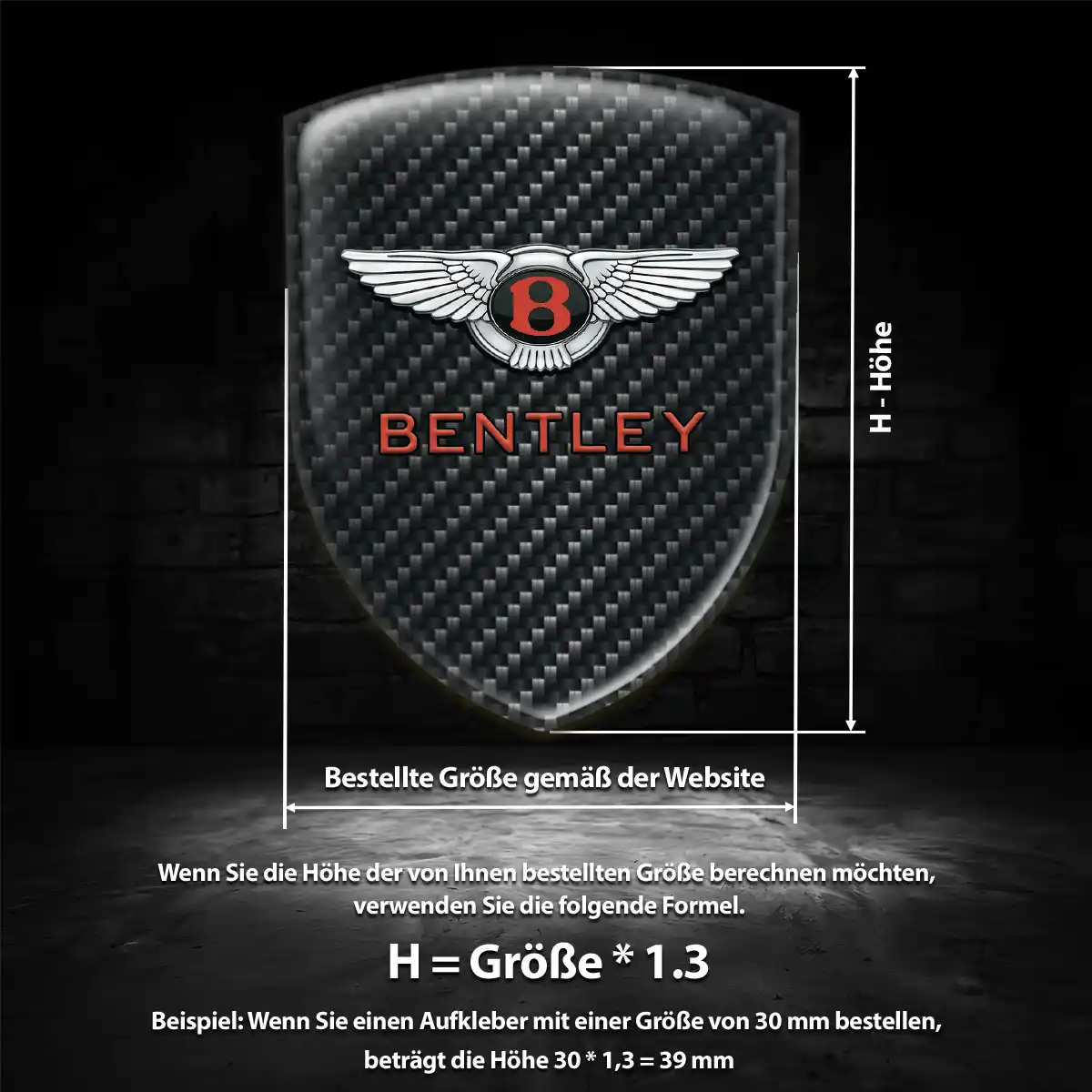 Bentley Aufkleber Silikon Embleme Ausdrucksstarkes Design