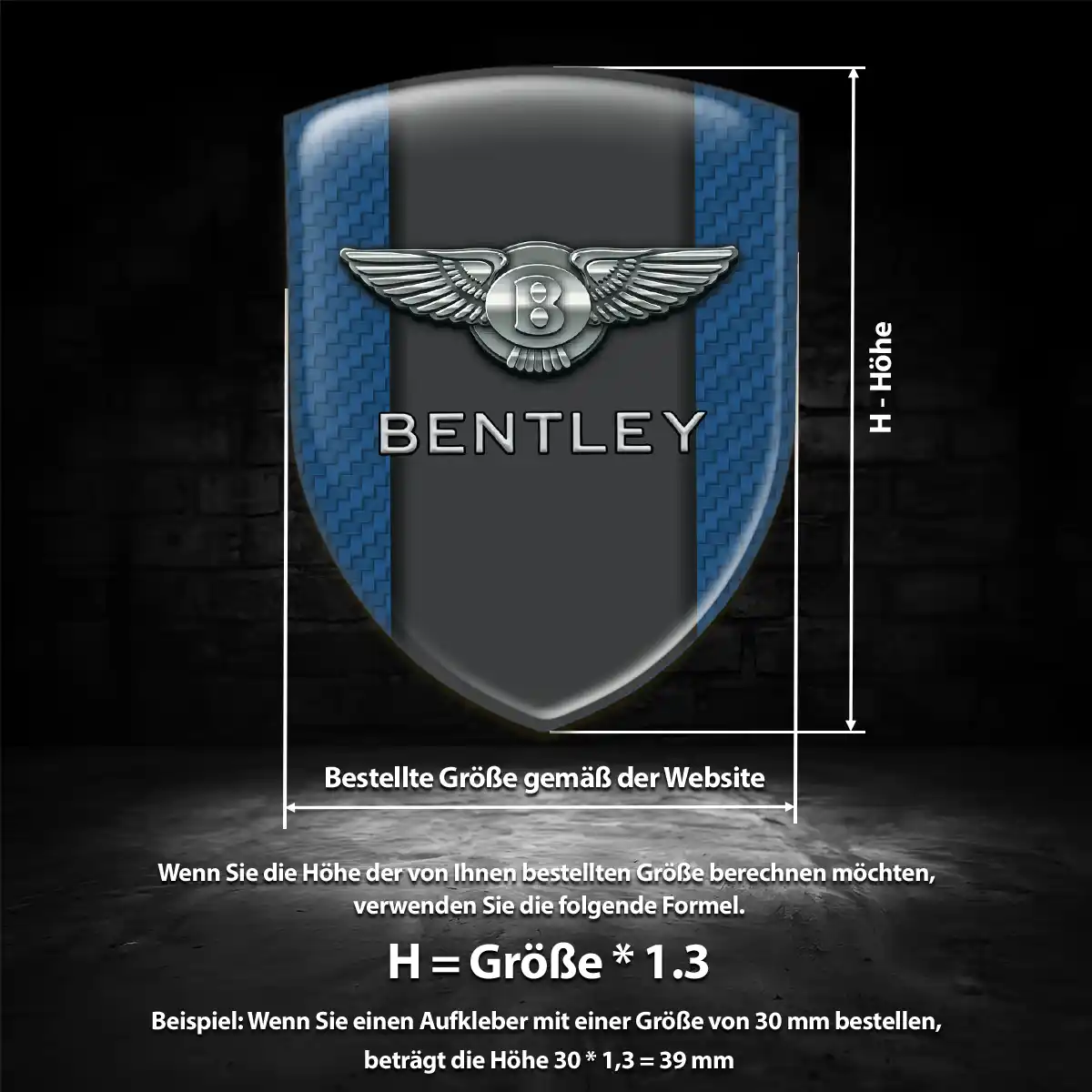Bentley Aufkleber Silikon Embleme Auto Edles Design