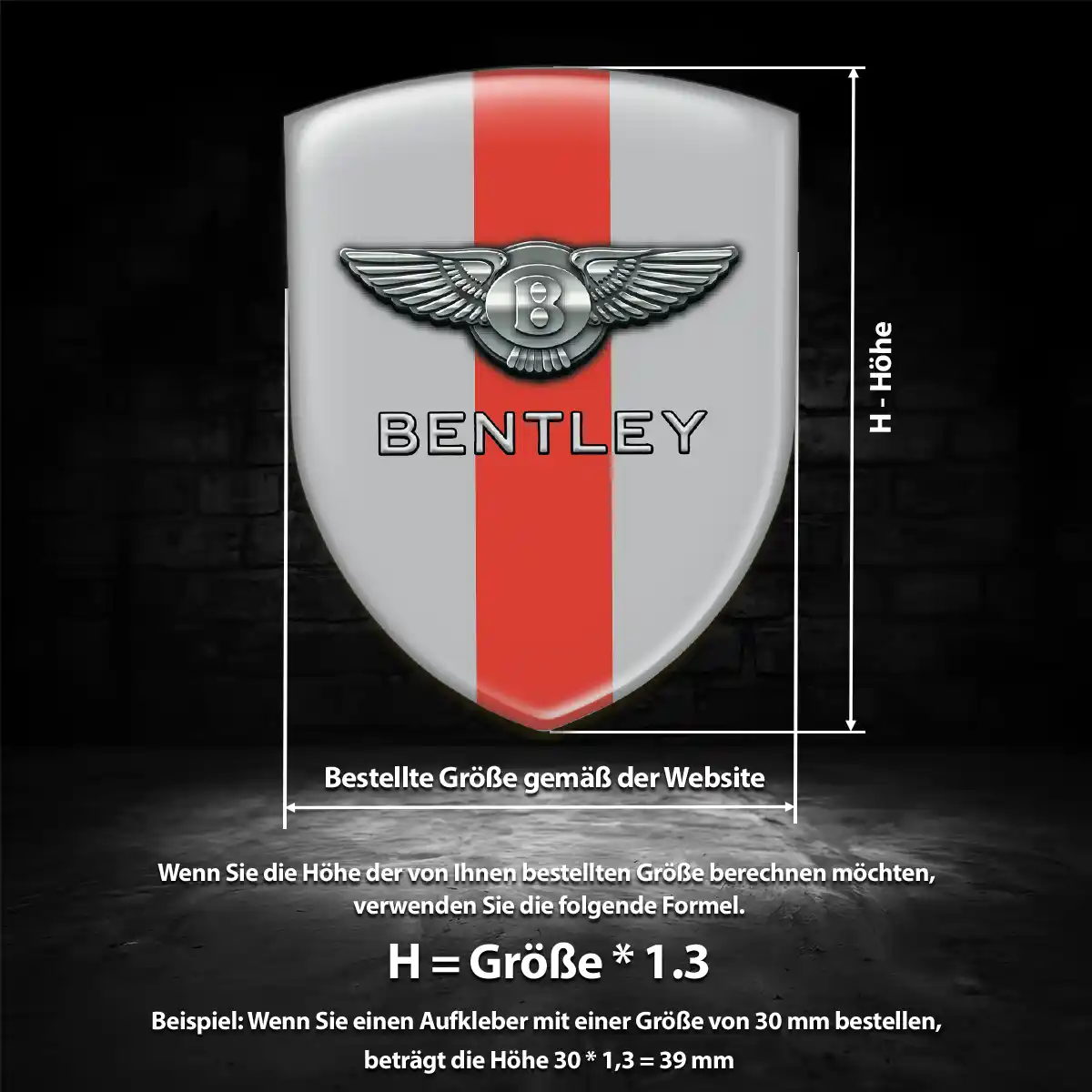 Bentley Aufkleber Silikon Embleme Auto Höchste Qualität