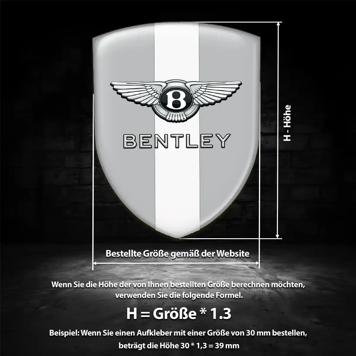 Bentley Aufkleber Silikon Embleme Auto Hochwertiges Harz