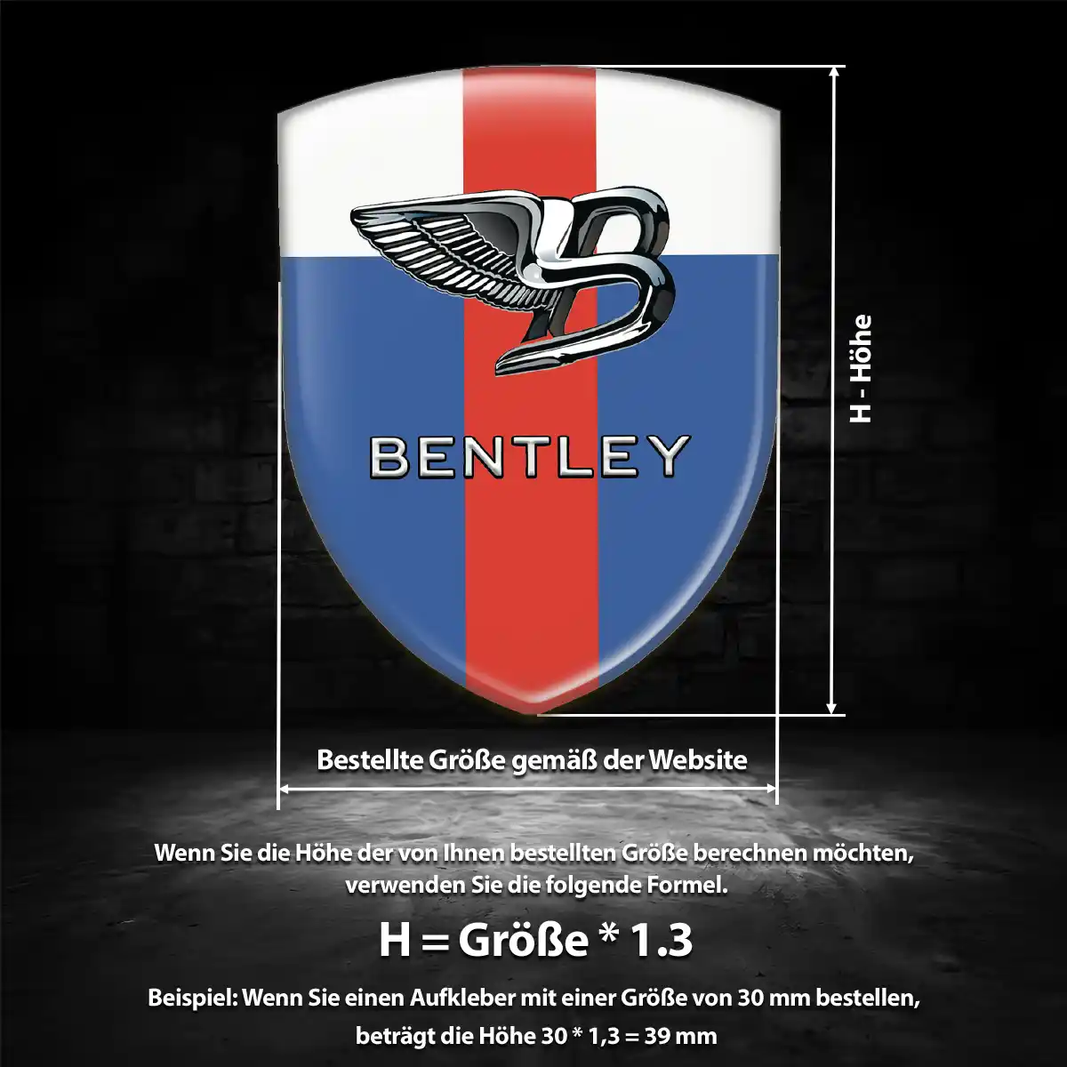 Bentley Aufkleber Silikon Embleme Auto Hohe Qualität