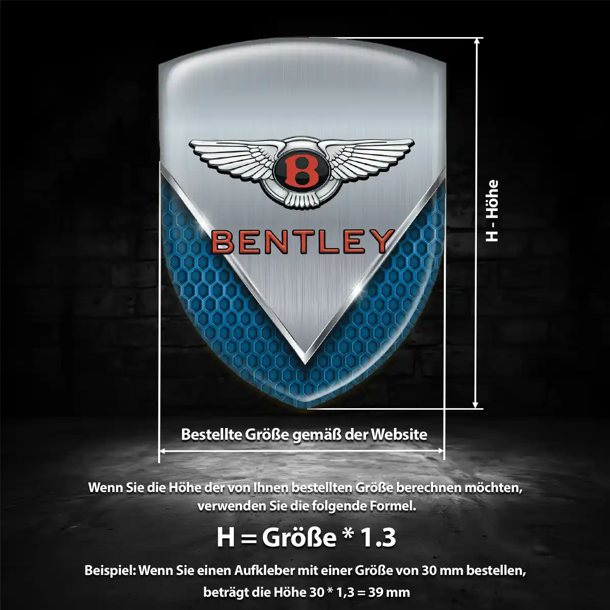 Bentley Aufkleber Silikon Embleme Auto Interieurdesign